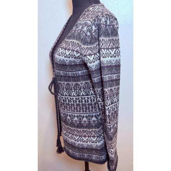 Indigenous One Weave Alpaca Wool Sweater with Front Tie Size Small - Picture 5 of 14